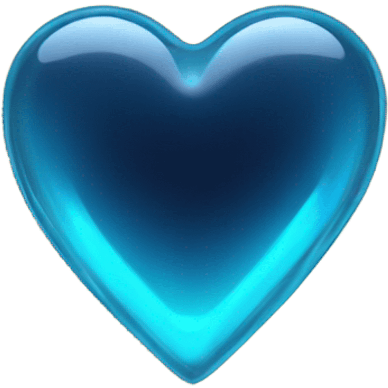 Neon glass blue heart  emoji