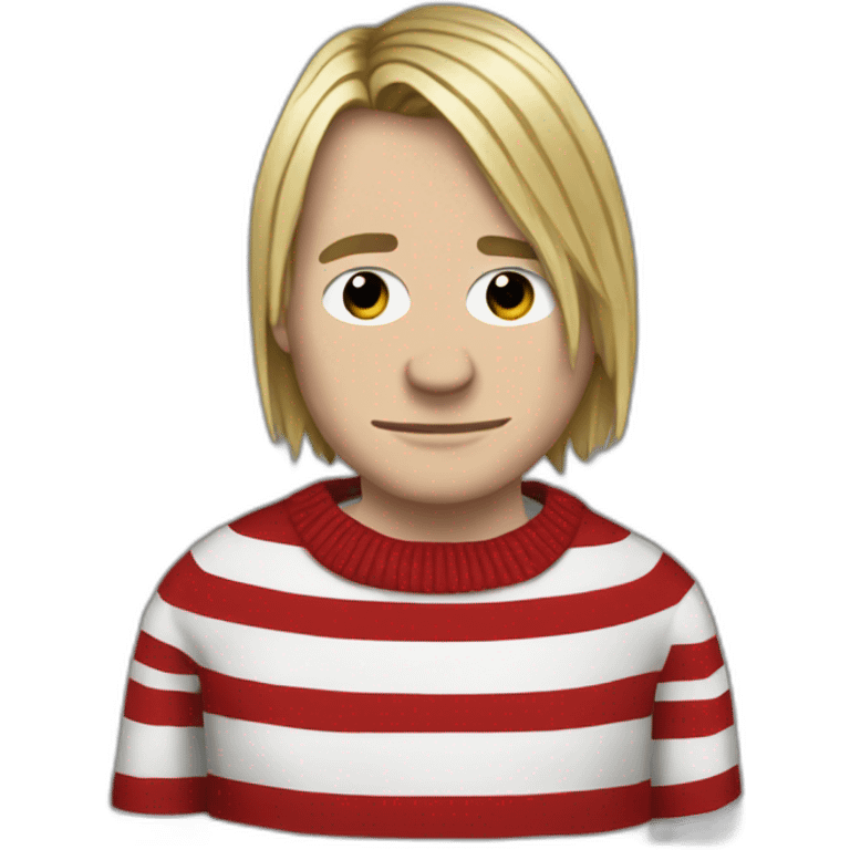 Kurt Cobain from Nirvana wearing a Red and Black striped sweater emoji