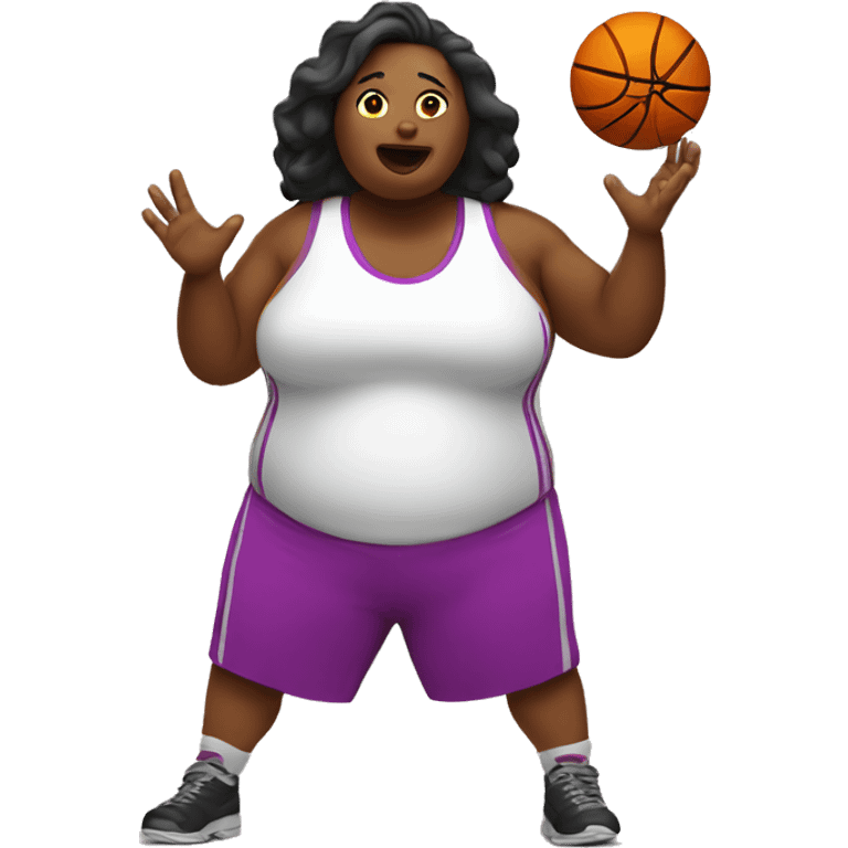 Fat woman playing basketball  emoji