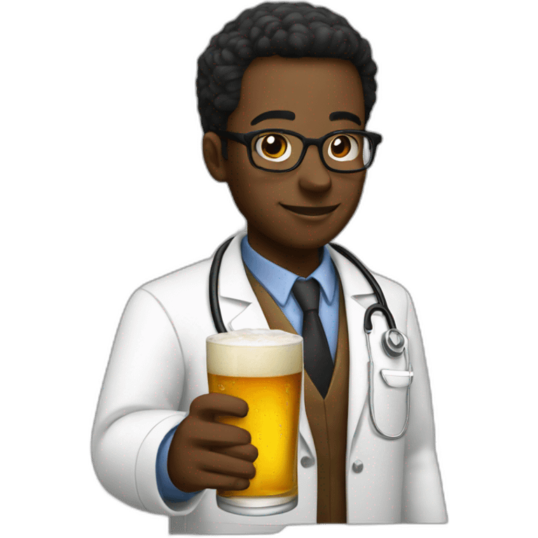 Black Doctor drink beer emoji