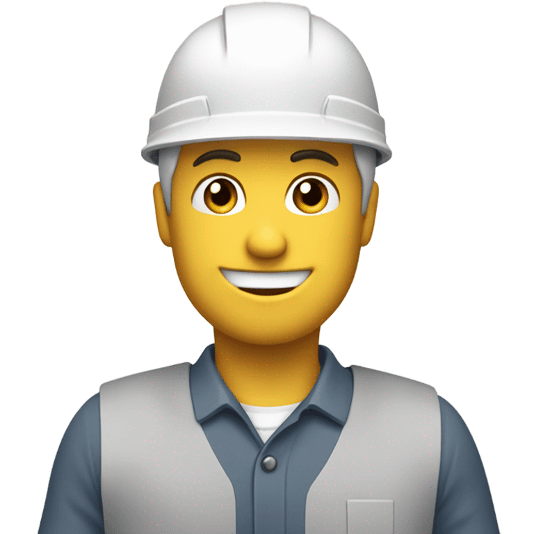 Man with a white helmet and a grey workwear giving a thumbs up emoji