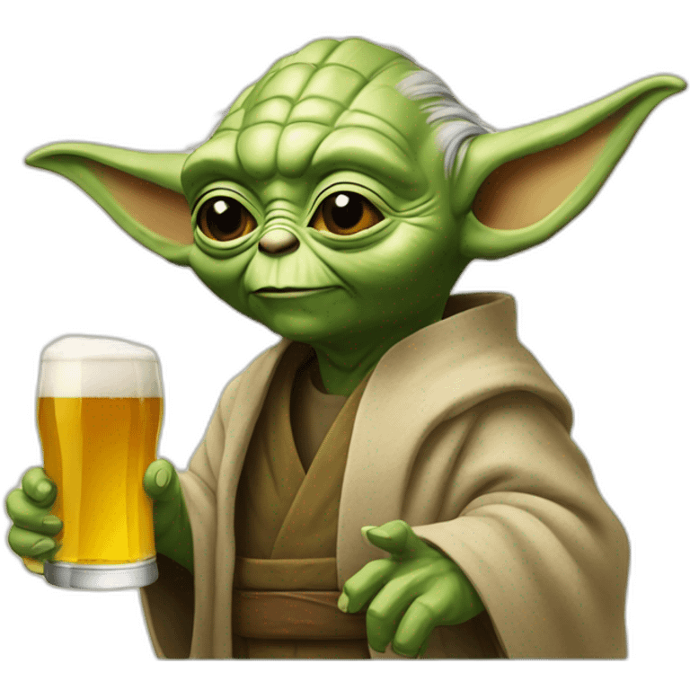 Yoda avec une biere emoji