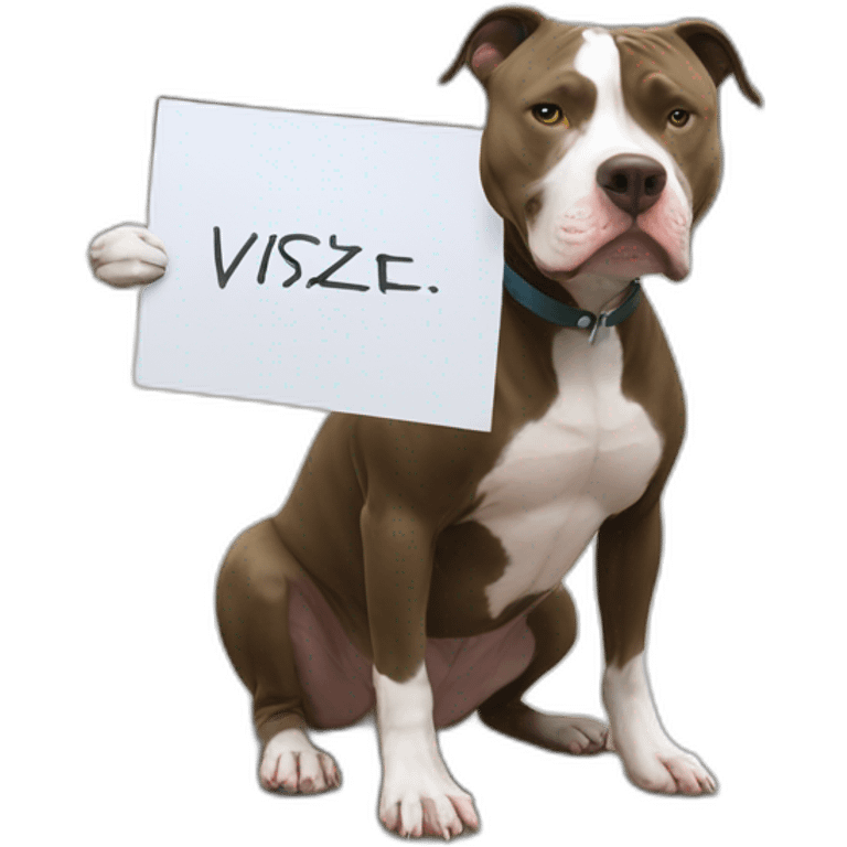 Pitbull holding sign named Vsiez emoji