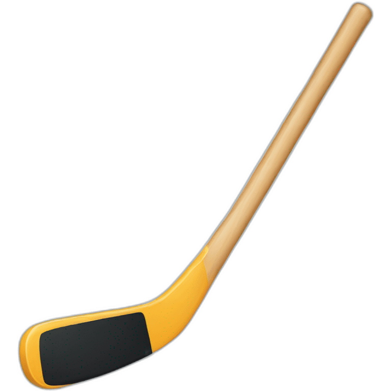 A hockeystick with a smile emoji