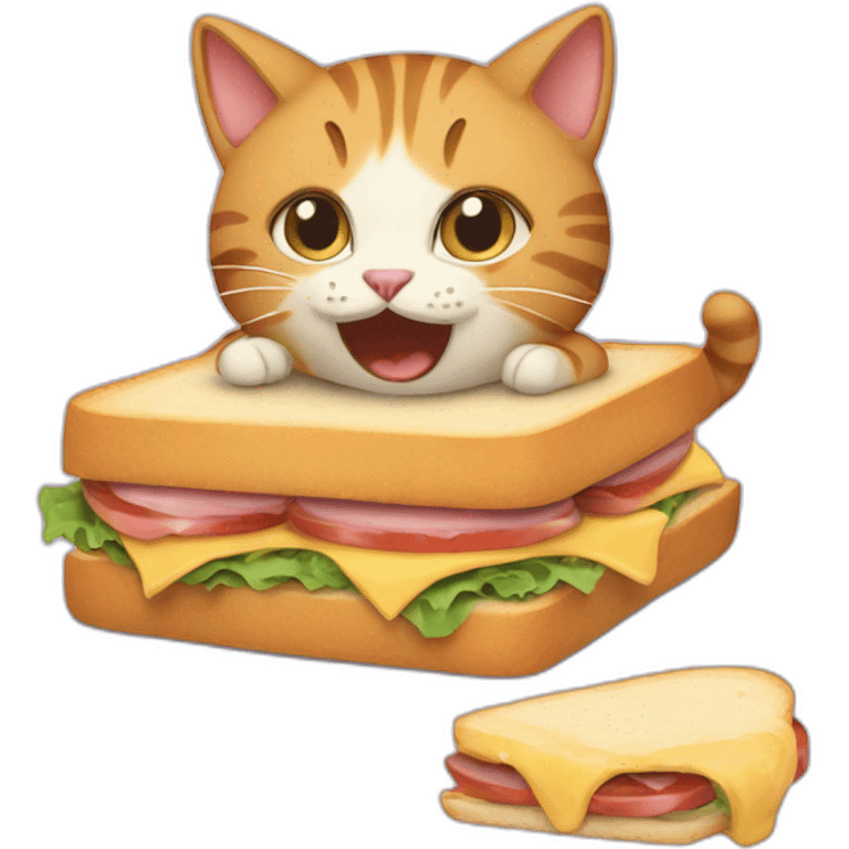 cat eating sandwich emoji