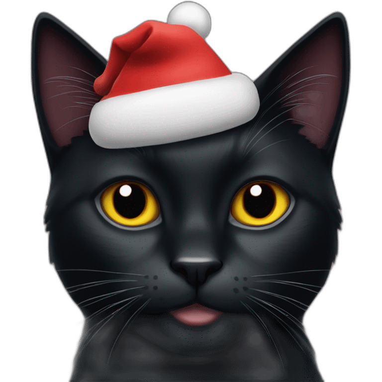 christmas black cat emoji