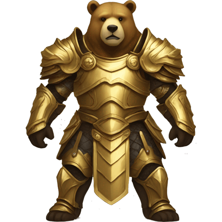 mighty bear in golden paladin armor emoji