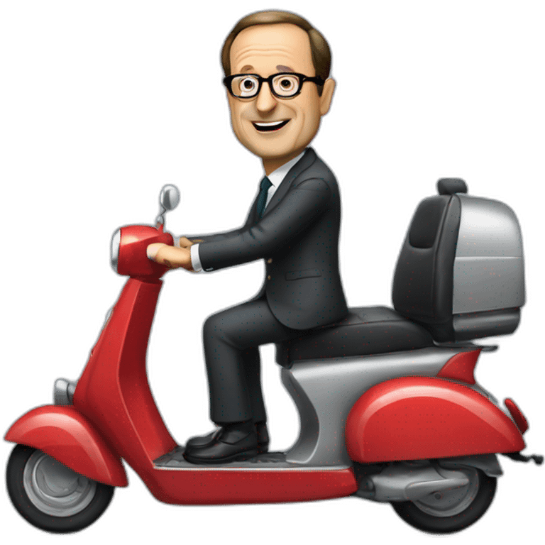 Hollande sur scooter emoji