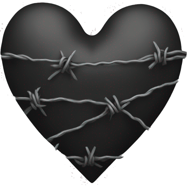 Black heart with barbed wire emoji