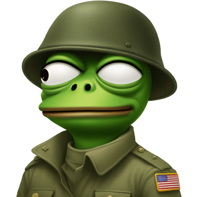 Pepe frog soldier thousand yard stare emoji