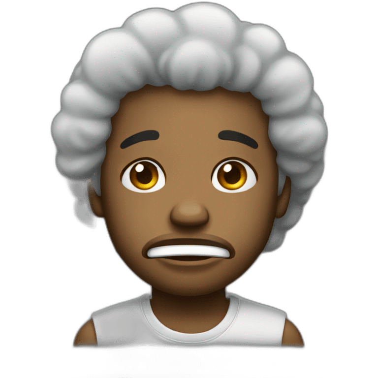 Crying afro American guy emoji