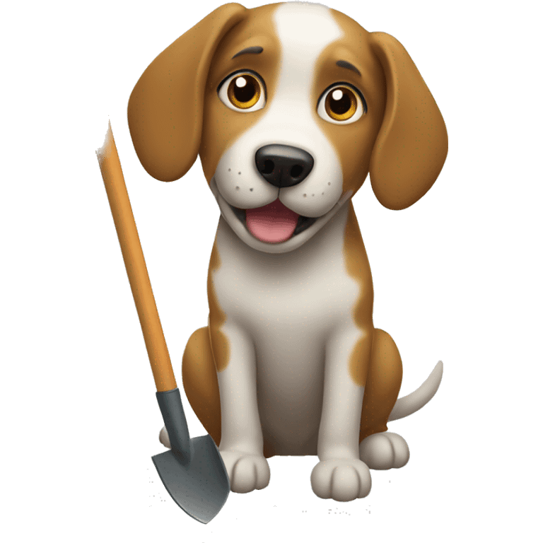 Dog with a shovel emoji