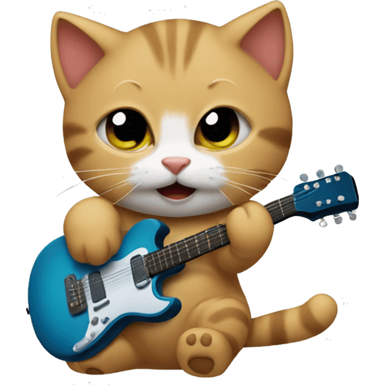 a kitten playing guitar emoji