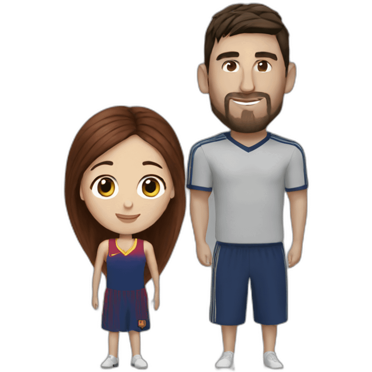 messi with his wife emoji