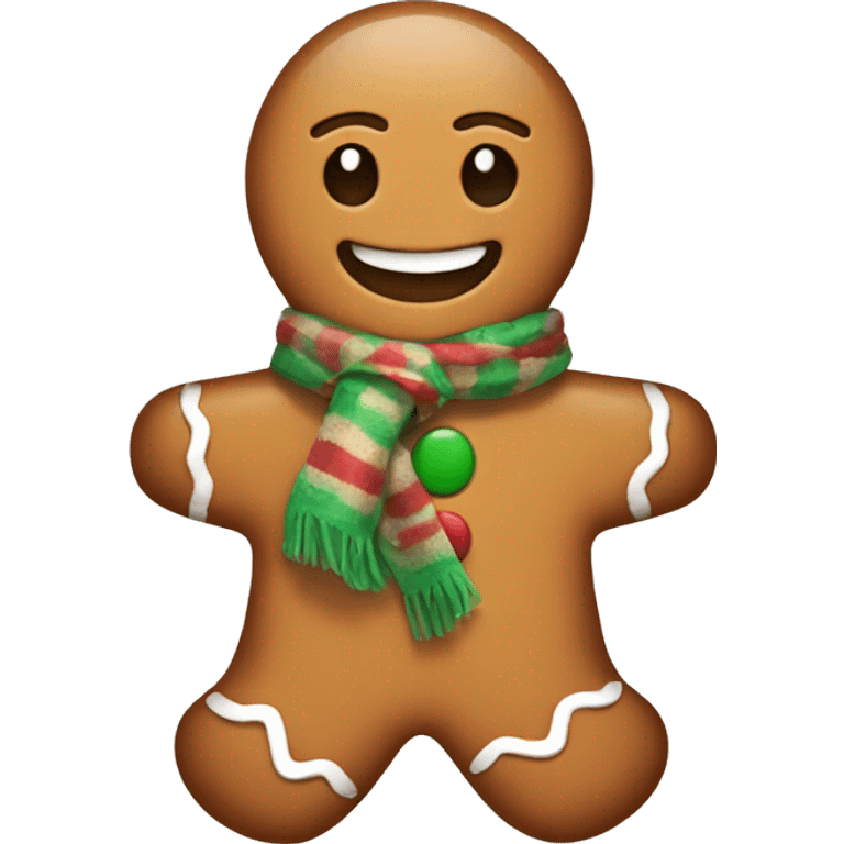 gingerbread man in a scarf emoji