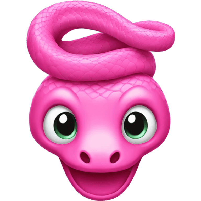 Pink snake with bow on his head emoji