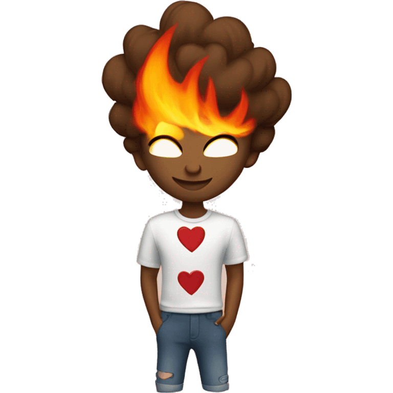 Love struck with flaming hearts emoji