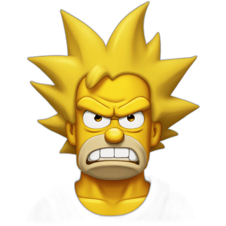 Homer Simpson Disguised as Angry Goku emoji