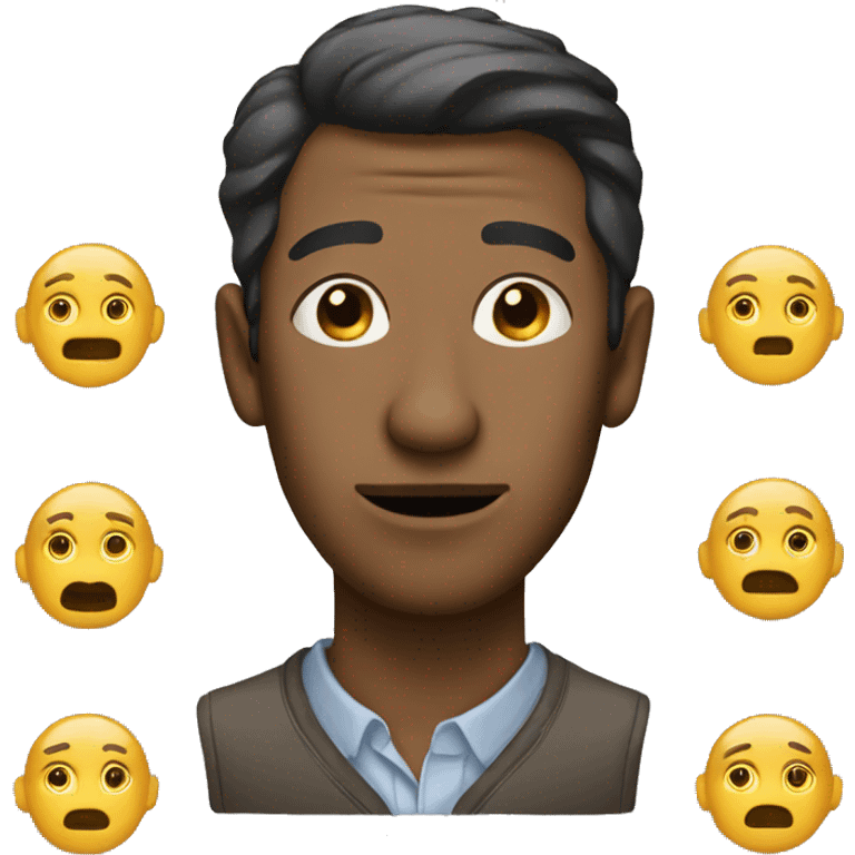 Man with three shoes on his nose emoji