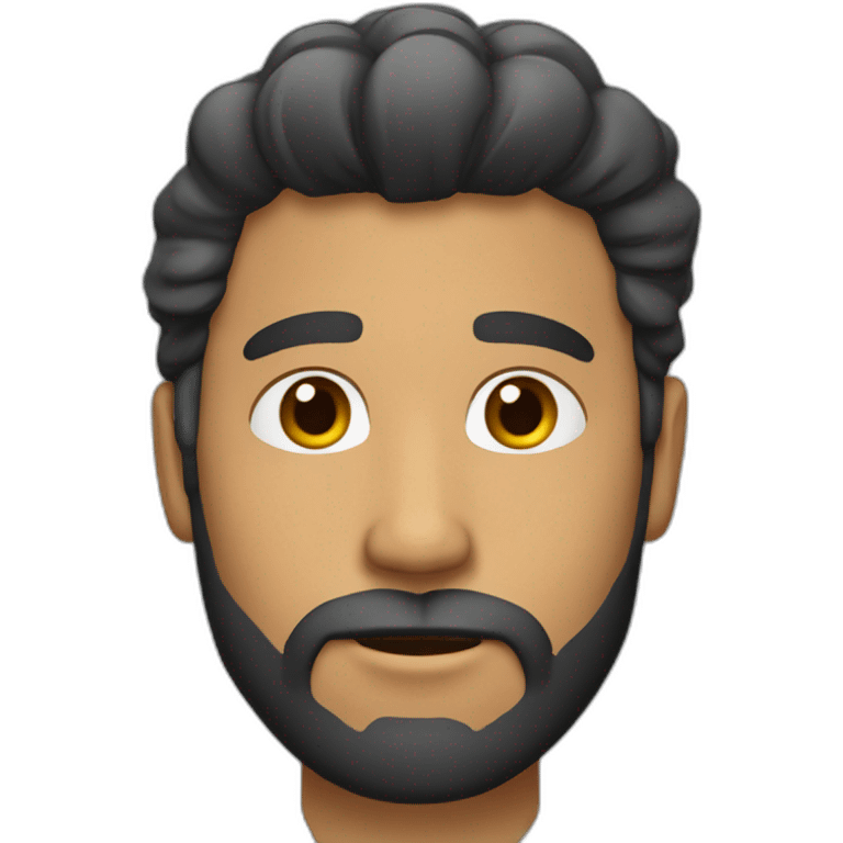 Hombre latino con barba y pelo rizado medio largo  emoji