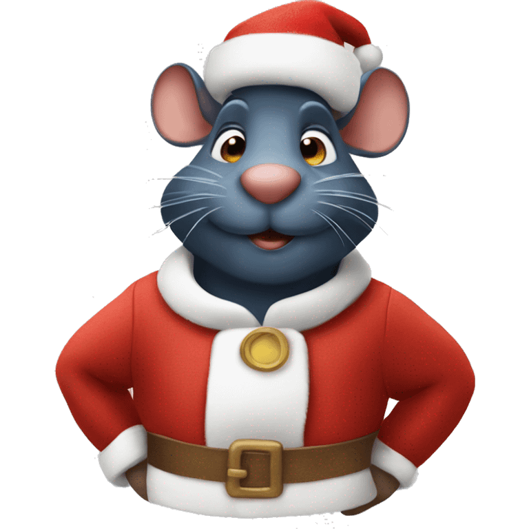 Ratatouille dressed as Santa Claus emoji