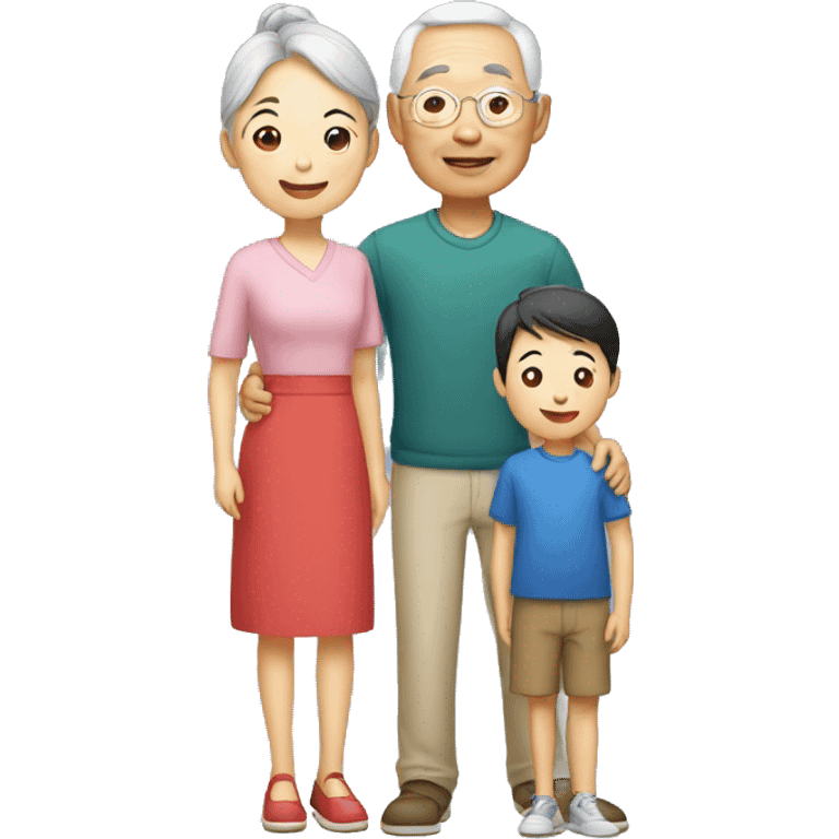 Chinese family with grandparents emoji