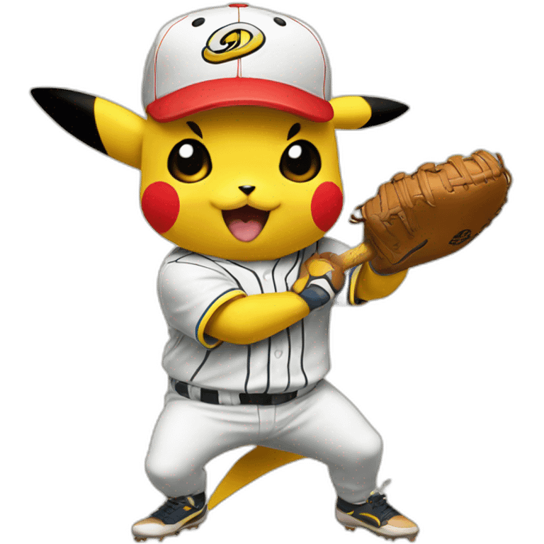 Pikachu play baseball emoji