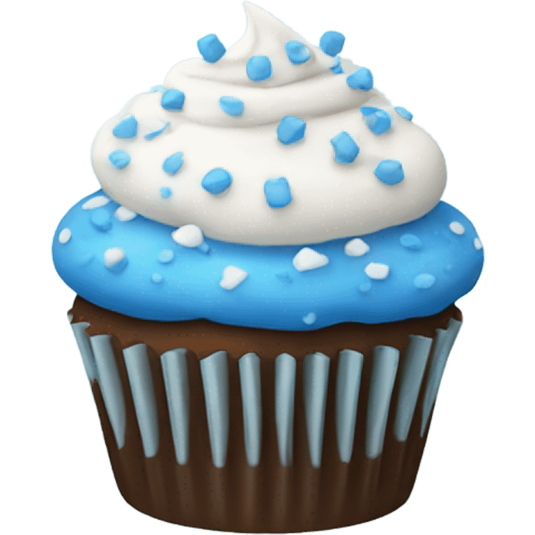 Blue cupcake with white sprinkles emoji