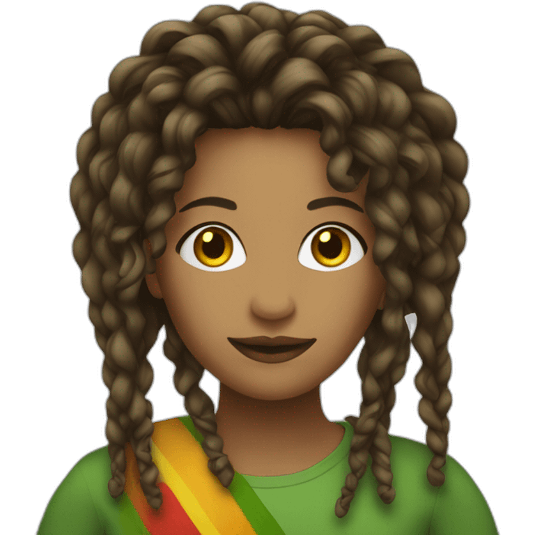 Femme Rasta locks emoji