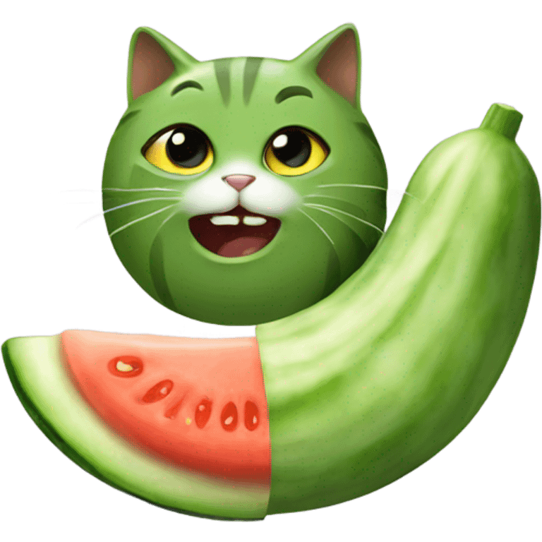 Cat eating cucumber  emoji