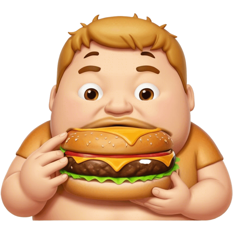 Fat guy eating a burger emoji