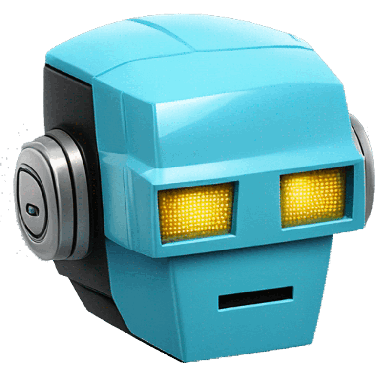 LED DaftPunk-style Lightblue robot talk box emoji