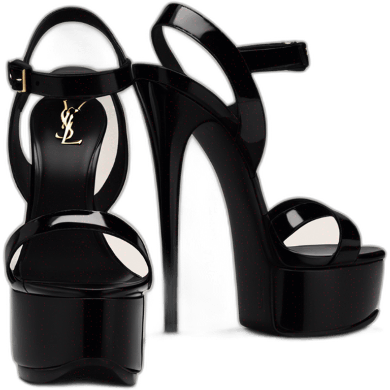 Ysl heel sandal TRIBUTE PLATFORM SANDAL black PATENT LEATHER emoji