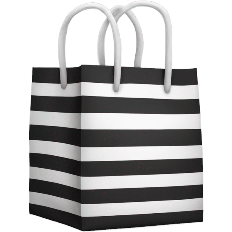 Shopping bag with black and white stripes emoji