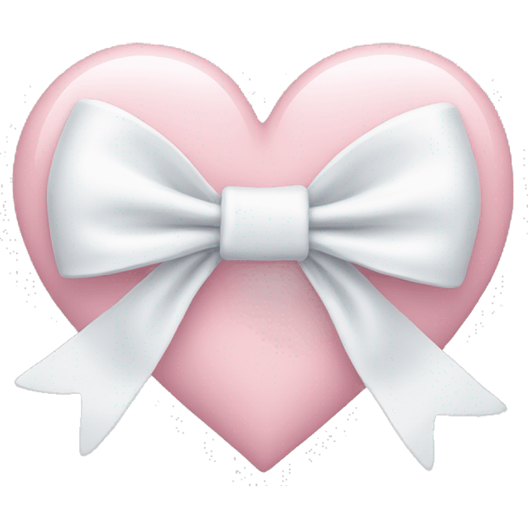 Pastel pink heart with white bow emoji