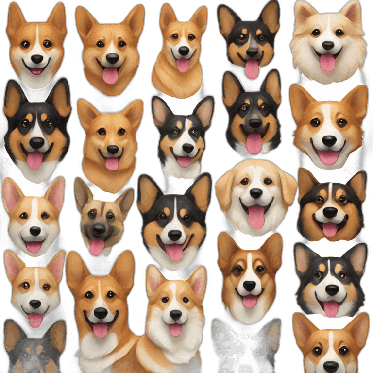 Dog breeds corgi and German Shepard emoji