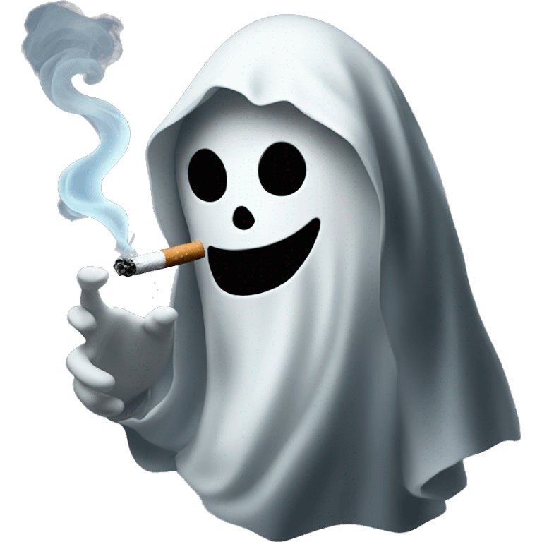 Ghost smoking a vape emoji