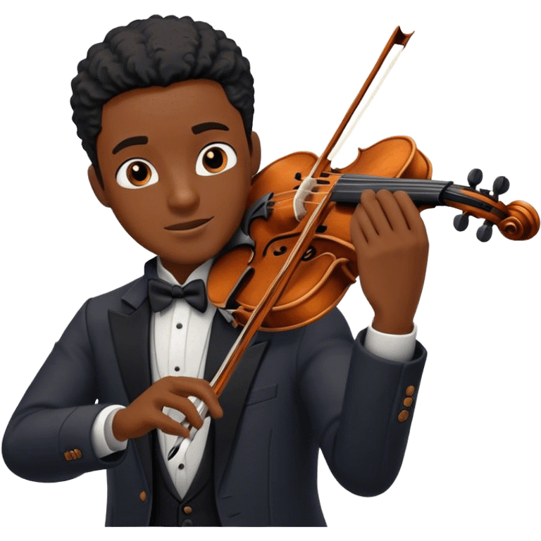 black man playing violin emoji