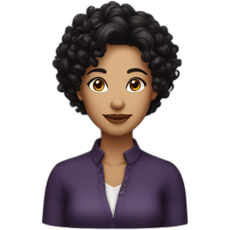 Woman short black curly hair drink whisky emoji