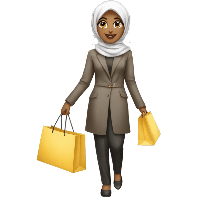 Fashionable-Muslim-girl-shopping-shopping bags emoji