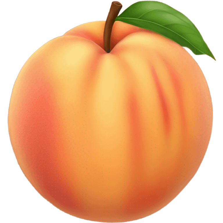 A ripe and large peach, tiger stripes pattern on it emoji