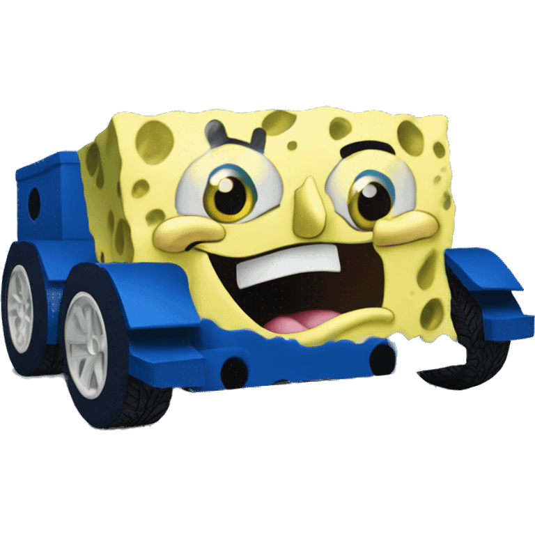 Spongebob wide-body dark blue Cardstock Papercraft fr-s racecar emoji