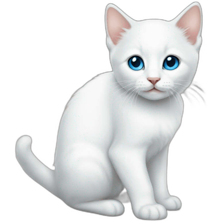 blue-eyed white kitten emoji