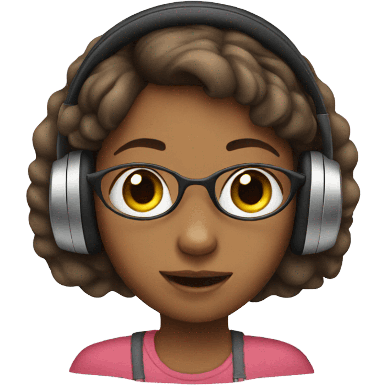 Girl wearing headphones  emoji