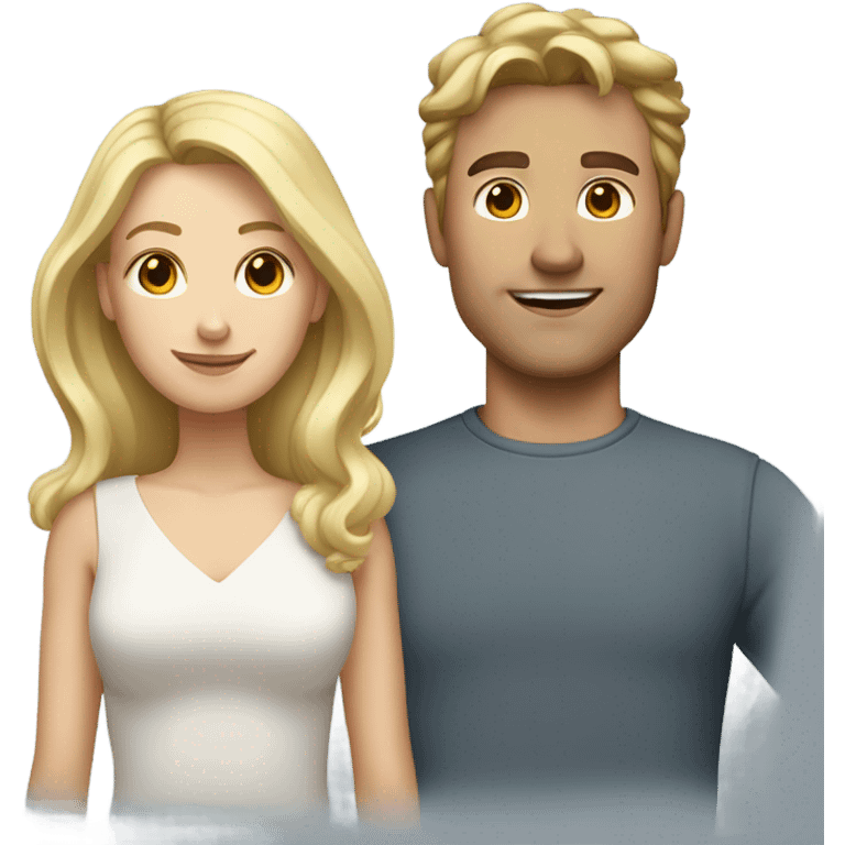 Caucasion male 💖 blonde woman  emoji