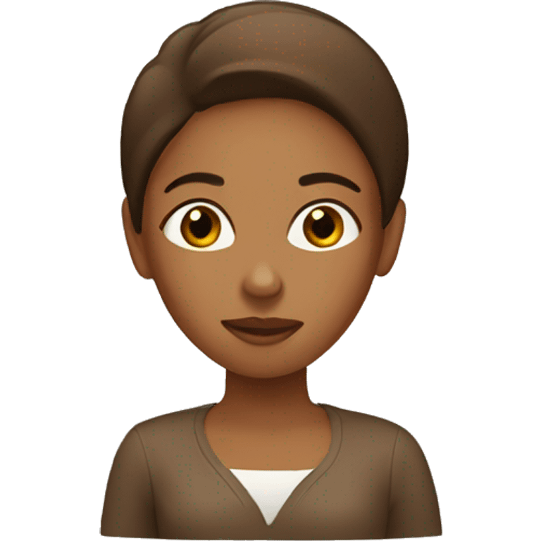 woman with brown air emoji