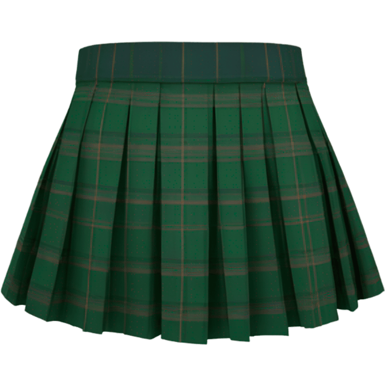 Green tartan pleated mini skirt, isolated emoji