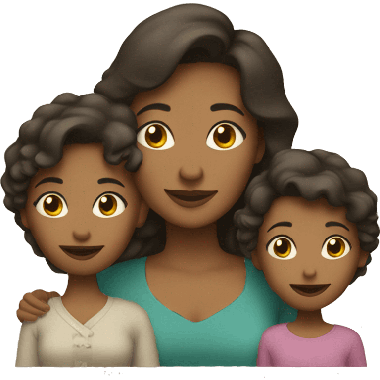 Mom and her 2 daughters  emoji