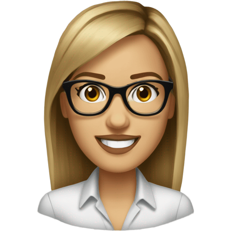 Caucasian Jessica alba with glasses  emoji