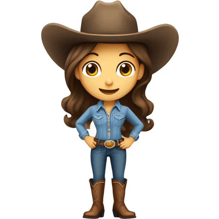 Cute brunette cowgirl  emoji